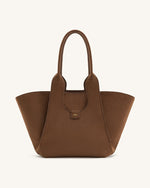 Cara Faux Suede Tote Bag - Mocha Brown