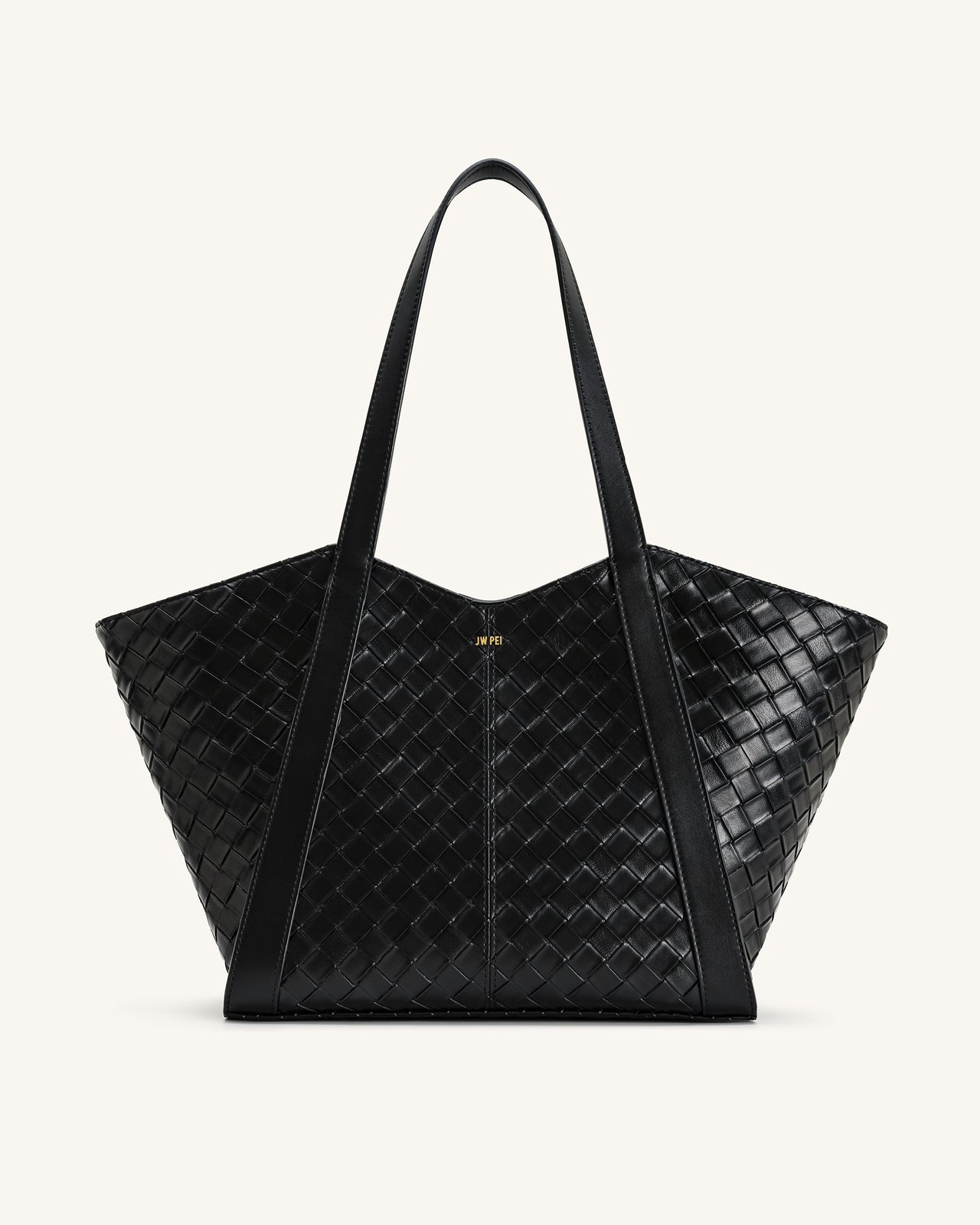 Kiana Large Capacity Weave Texture Tote Bag - Black