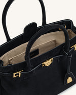 Miley Belt Embellished Tote Bag - Black