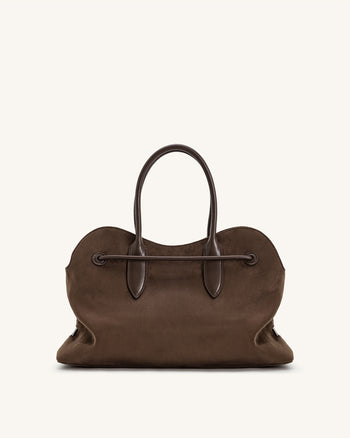 Adele Metal Rope Knot Tote Bag - Mocha Brown