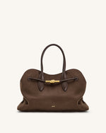 Adele Metal Rope Knot Tote Bag - Mocha Brown