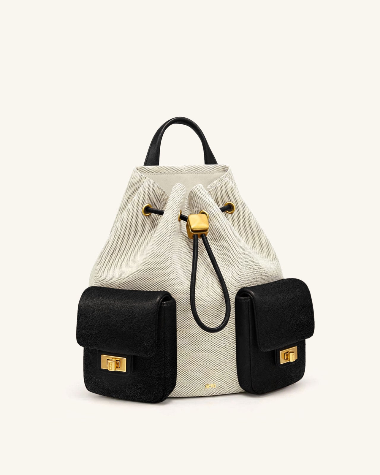 Avery Drawstring Utility Backpack – Black Canvas