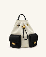 Avery Drawstring Utility Backpack – Black Canvas