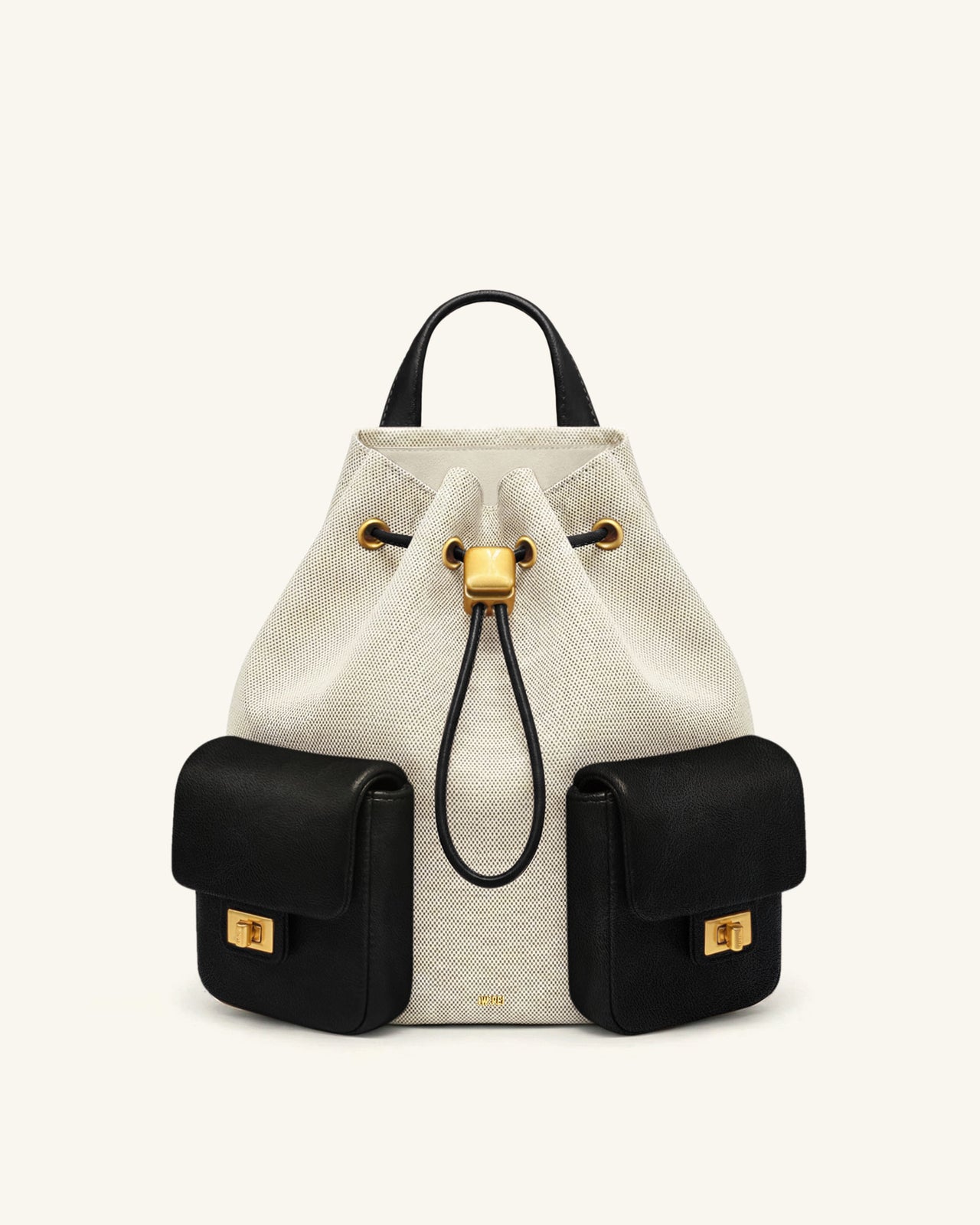 Avery Drawstring Utility Backpack – Black Canvas