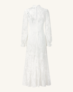 Elegant Lace Midi Dress - White