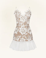 Floral Sling Mini Dress - White