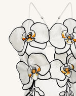 Orchid Embroidered Dress - White/Black