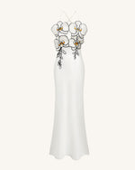 Orchid Embroidered Dress - White/Black