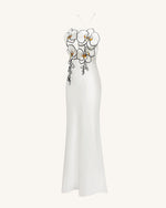 Orchid Embroidered Dress - White/Black