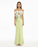 Orchid Embroidered Dress - Light Green/Ivory