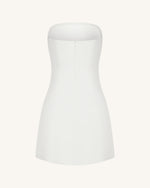 Orchid Appliqué Strapless Dress - White