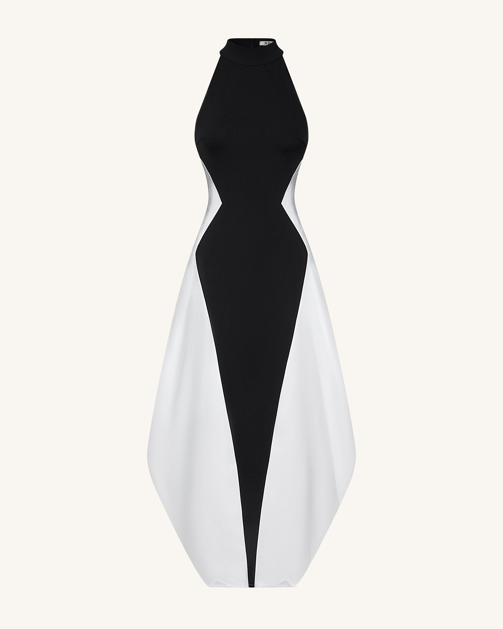 Monochrome Paneled Maxi Dress – Black – JW PEI LATAM