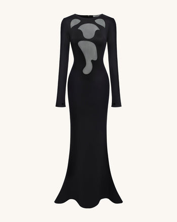 Ava Cutout Bodycon Gown - Black
