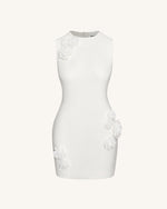 Blooming Beauty Evening Dress - White