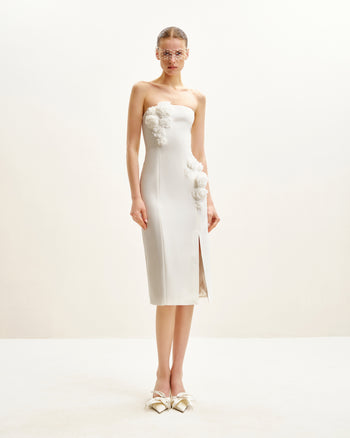 Petal Perfection Cocktail Dress - White