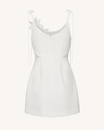 Floral Vine Tie Dress - White