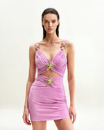 Mini Dress with Star Details - Pink