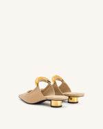 Helena Pierced Mules - Khaki