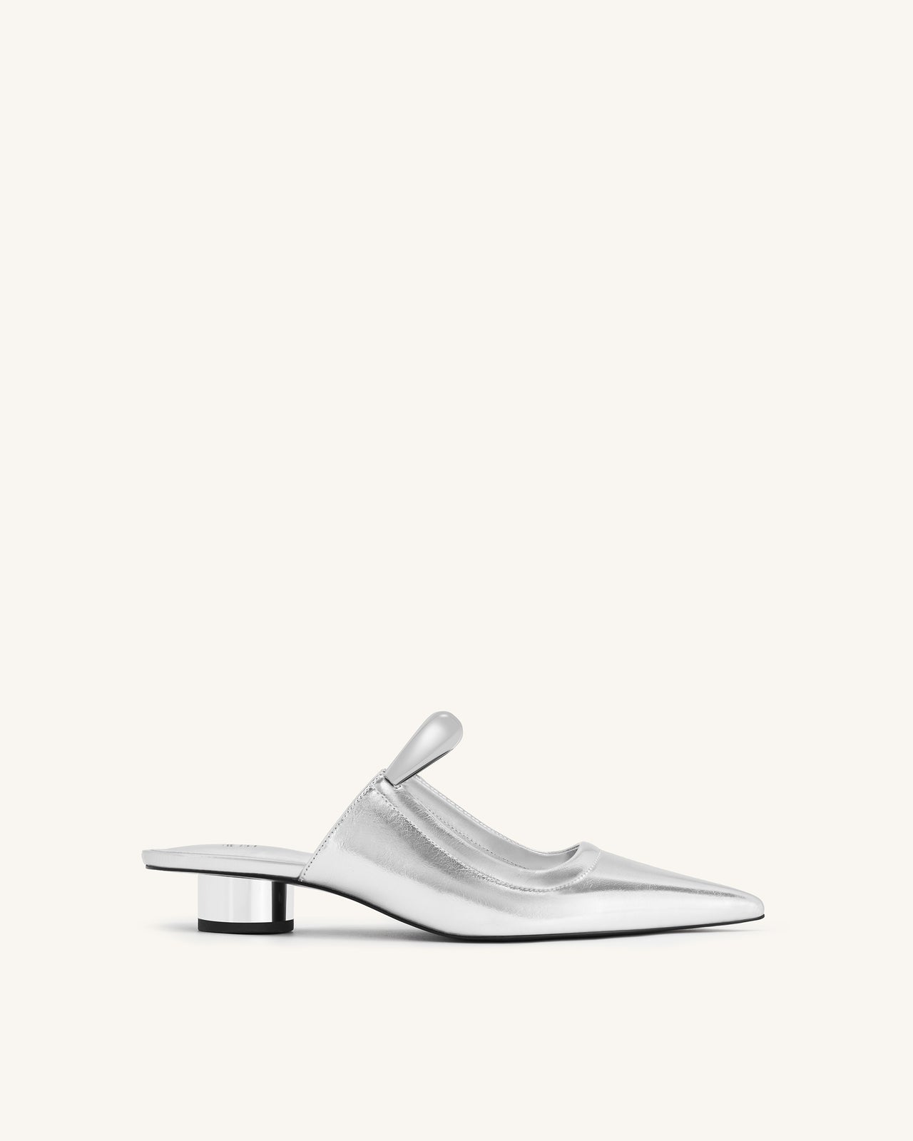 Helena  Pierced Mules - Silver