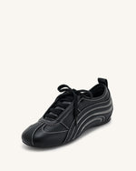 Ferne Streamlined Lustrous Sneakers  - Black