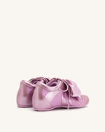 Rosie Metallic Bow Tie Low Top Sneakers - Pink