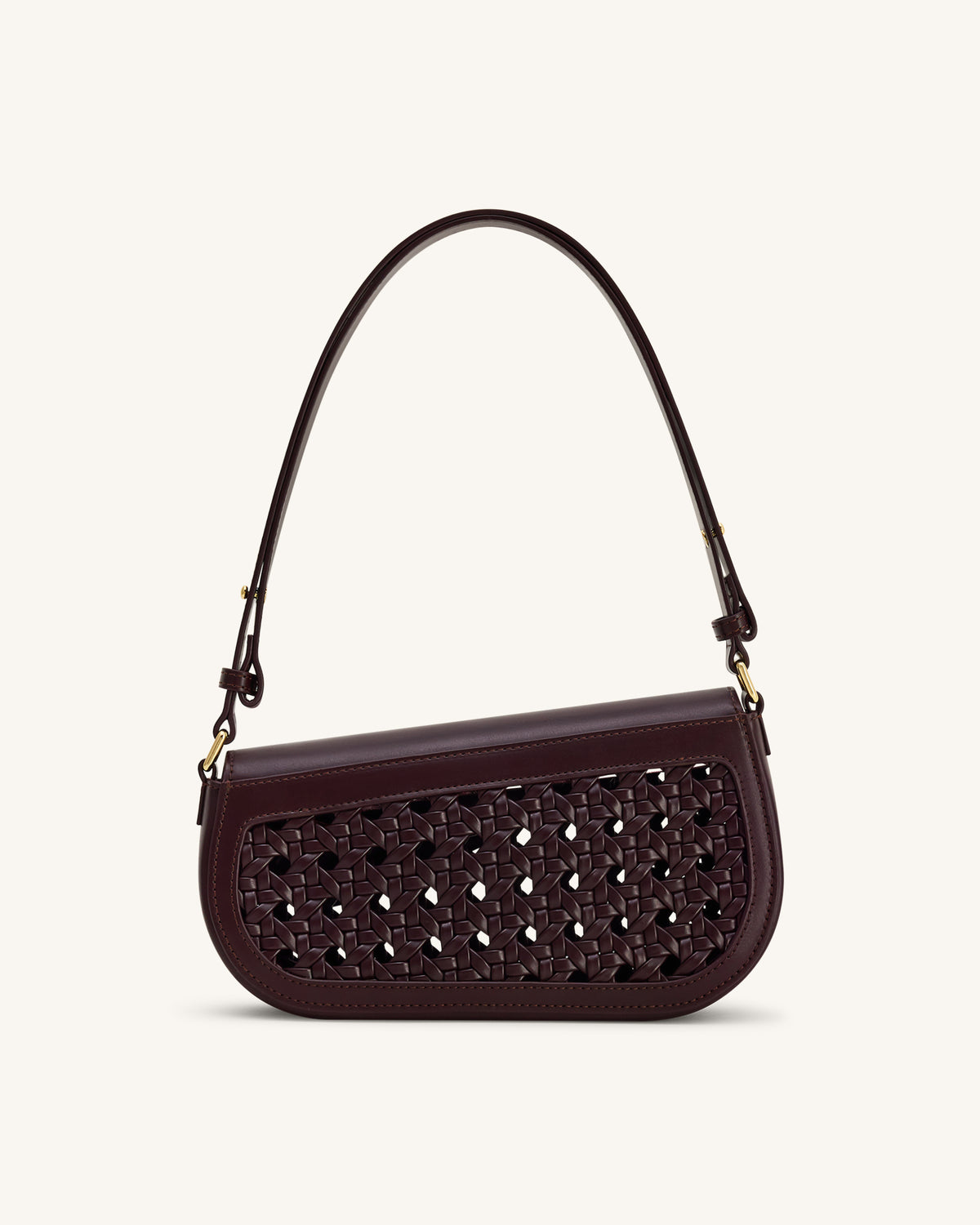Addisyn Addisyn Cutout Woven Shoulder Bag - Burgundy - JW PEI LATAM