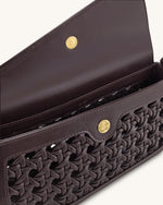 Addisyn Cutout Woven Shoulder Bag - Burgundy