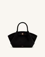 Hana Mini Faux Suede Tote Bag - Black