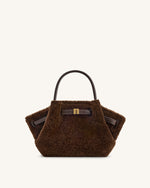 Hana Mini Faux Fur Tote Bag - Dark Brown