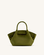 Hana Mini Faux Suede Tote Bag - Dark Olive