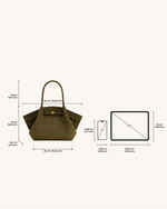 Hana Medium Faux Suede Tote Bag - Dark Olive