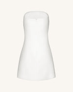 3D Vine Floral Strapless Mini Dress - White