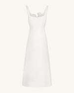 3D Vine-Appliqué Asymmetric Sweetheart Gown - White