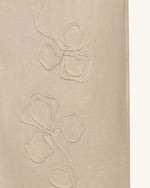 Linen Corded Embroidery Maxi Skirt - Natural