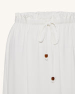 Drawstring Chiffon Maxi Skirt - White