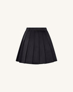Satin Pleated Mini Skirt - Black