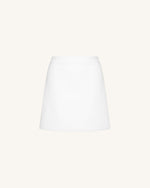 Tailored Straight Mini Skirt - White