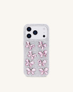Butterfly Crystal Phone Case - White