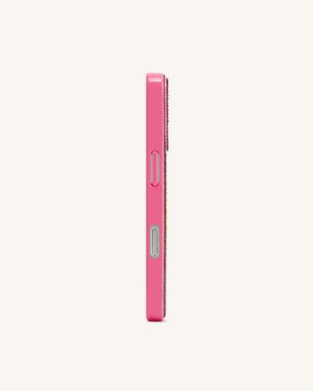 Smile Face Artificial Crystal Phone Case - Pink