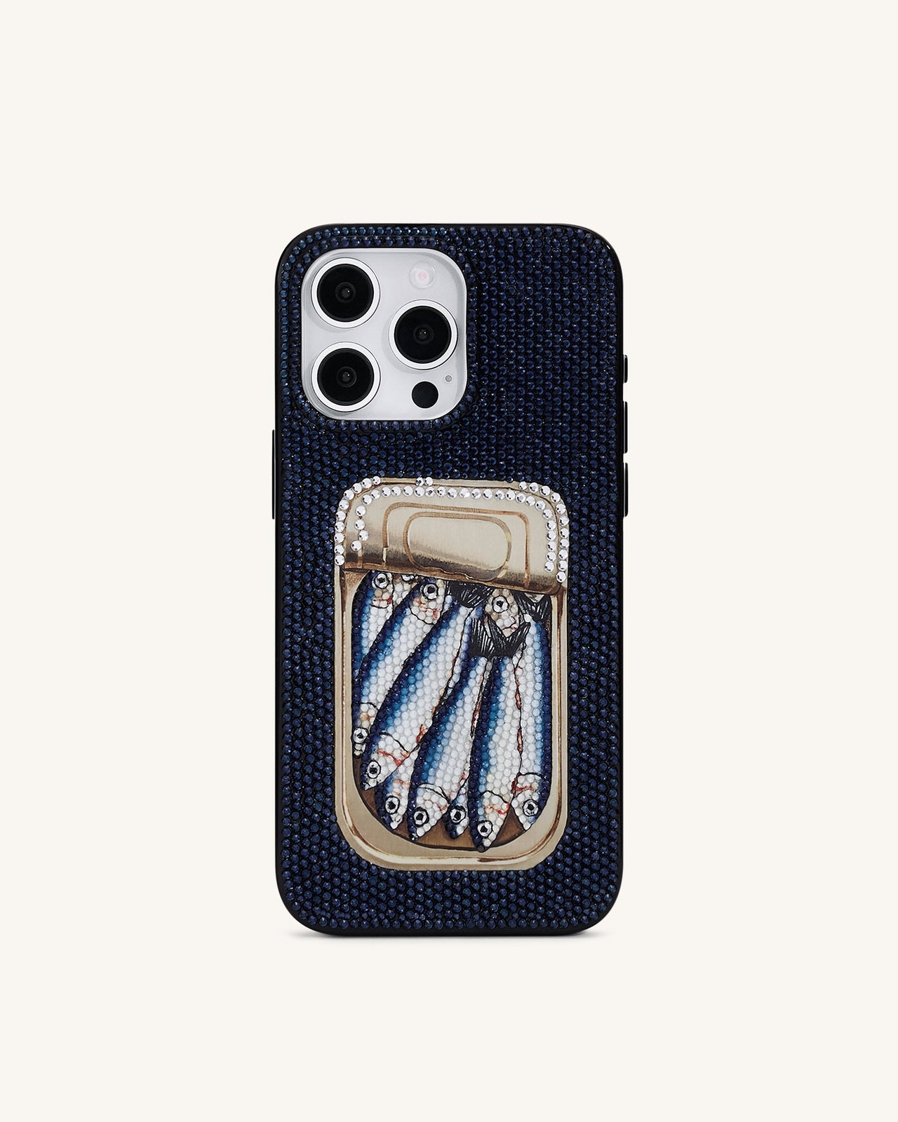 Sardine Tin Artificial Crystal Phone Case - Blue