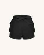 Abigail High-Waisted Utility Shorts - Black