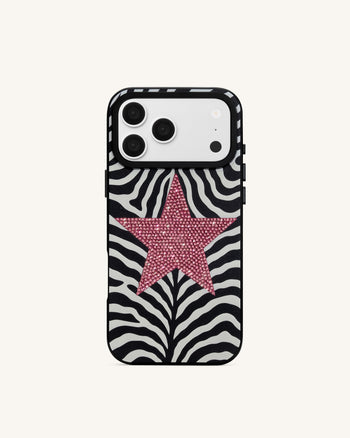 Zebra Star Phone Case - Black