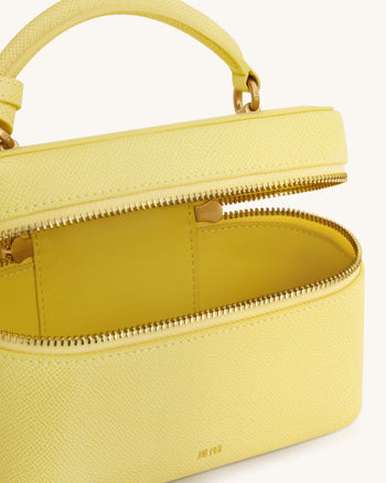 Cleo Box Shape Top Handle Bag - Yellow