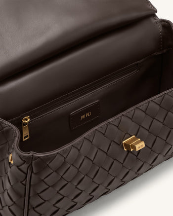 Lucia Woven Shoulder Bag - Brown
