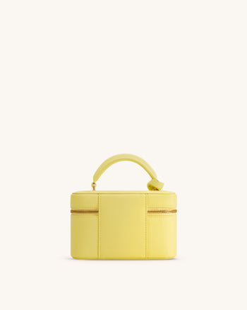 Cleo Box Shape Top Handle Bag - Yellow