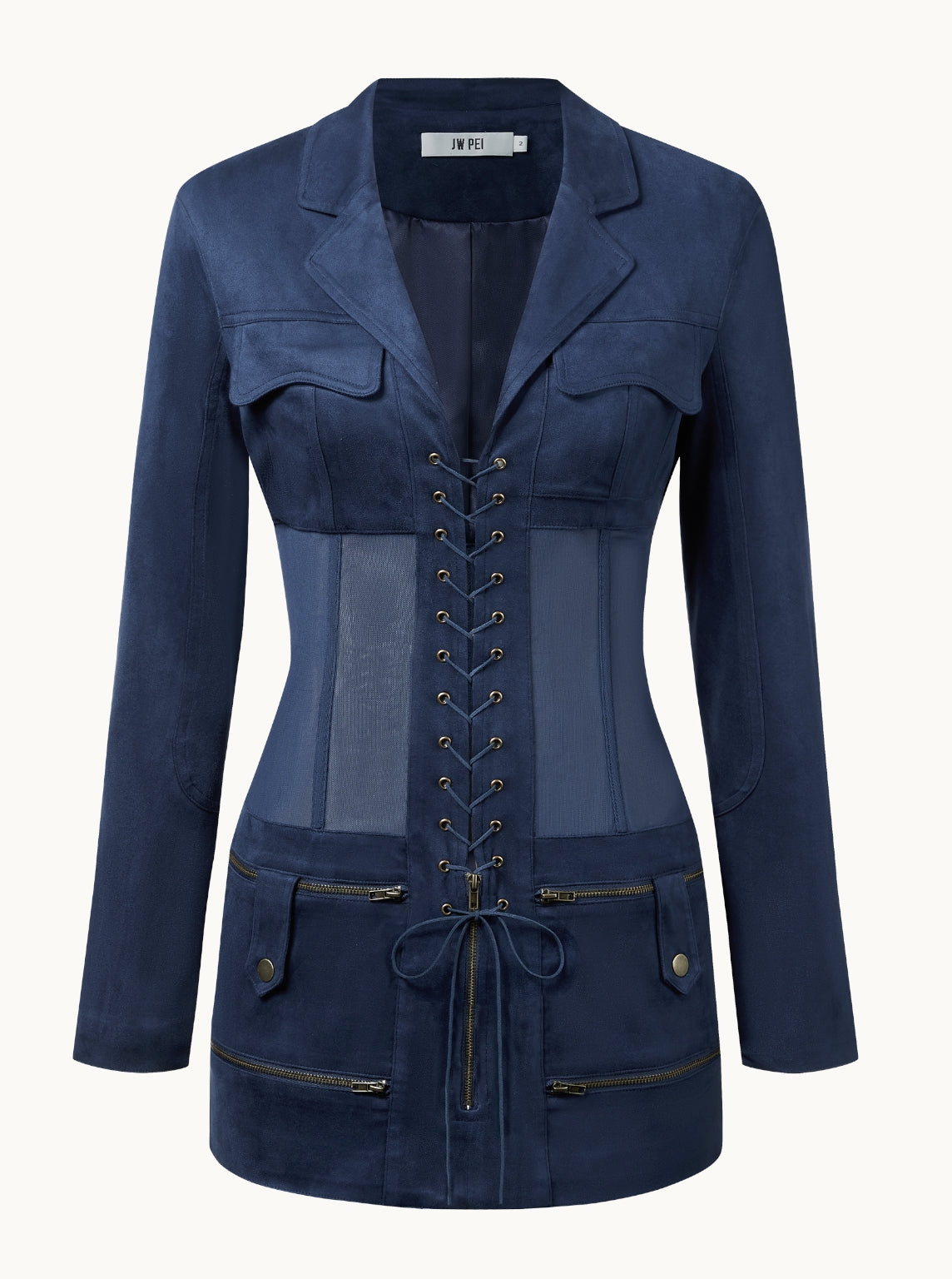 Faux Suede Corset Jacket Mini Dress