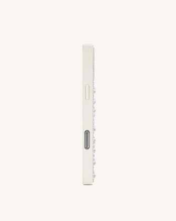 Pearl Orchid Floral Phone Case - White