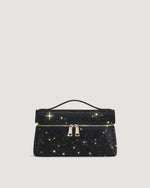 Thea Artificial Crystal Top Handle Bag - Black