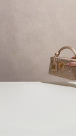Cleo Box Shape Top Handle Bag - Brown