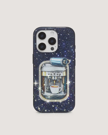 Coffee Tin Artificial Crystal Phone Case - Blue